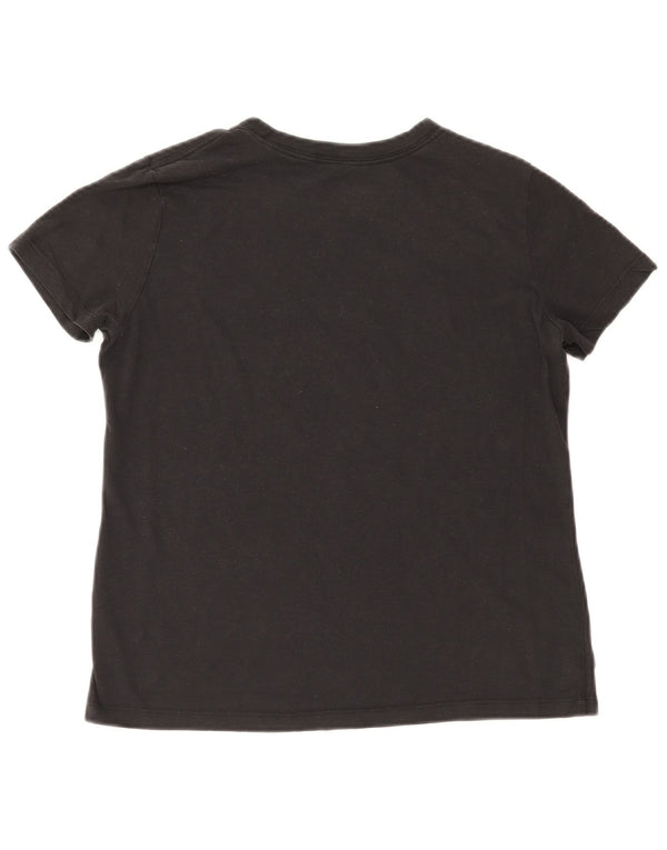 Nike Damen Dri Fit Graphic T-Shirt Top UK 14 Medium Schwarz