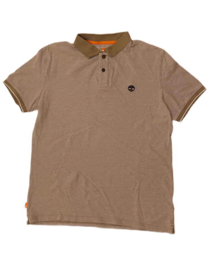 Timberland Herren-Poloshirt mit normaler Passform, mittlere Khaki-Baumwolle