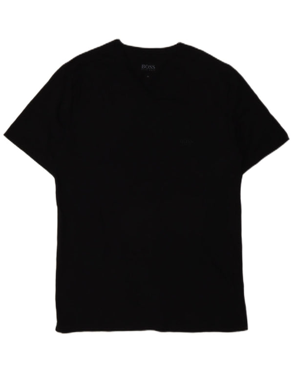Hugo Boss Herren T-Shirt Top Medium Schwarz Baumwolle