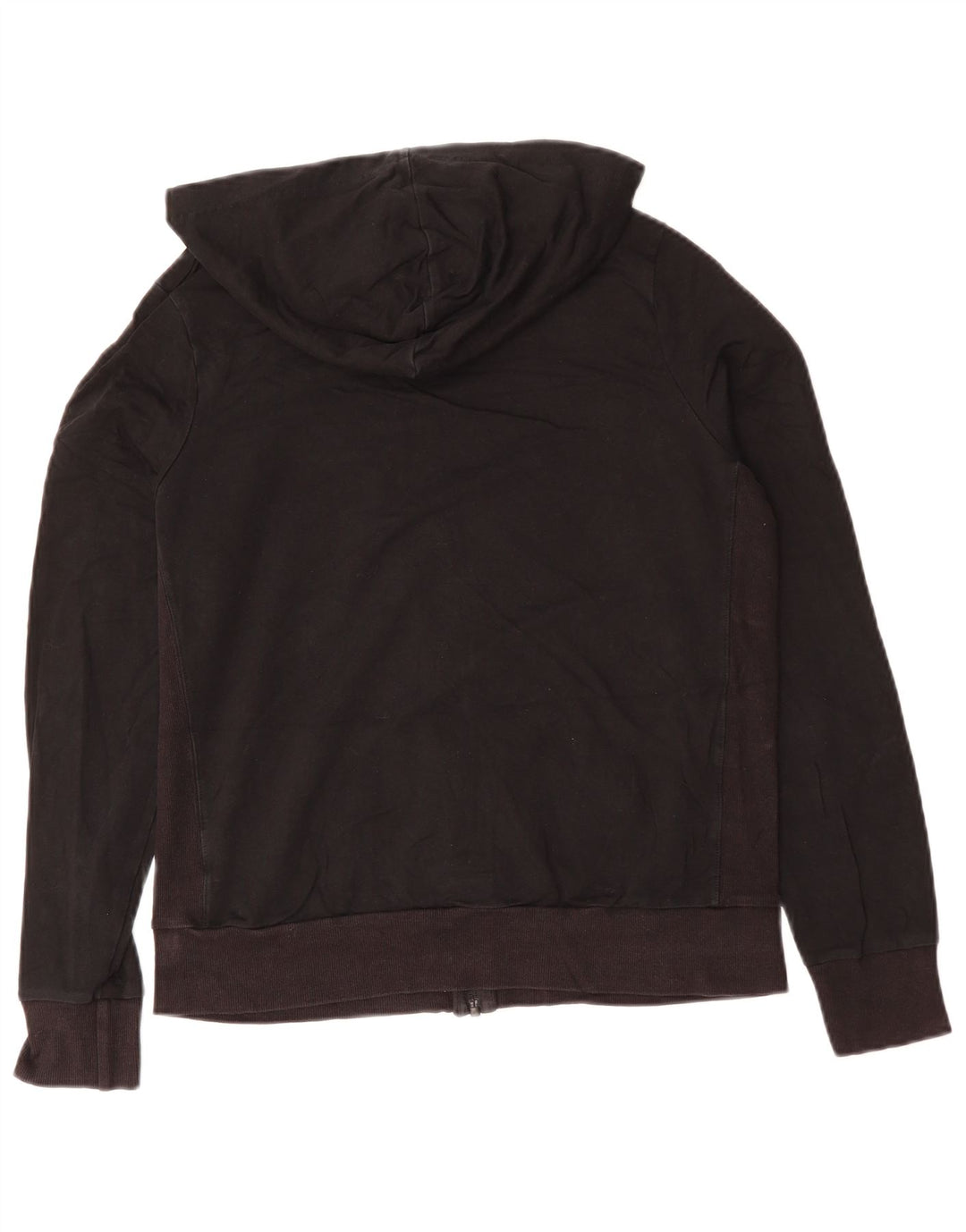 Marks & SPENCER Damen-Kapuzenpullover mit Reißverschluss, UK 14, Größe L, Schwarz, Baumwolle