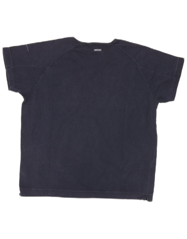 Champion Damen T-Shirt Top UK 16 Large Marineblau Baumwolle