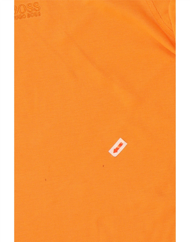 Hugo Boss Herren-Poloshirt, große orangefarbene Baumwolle