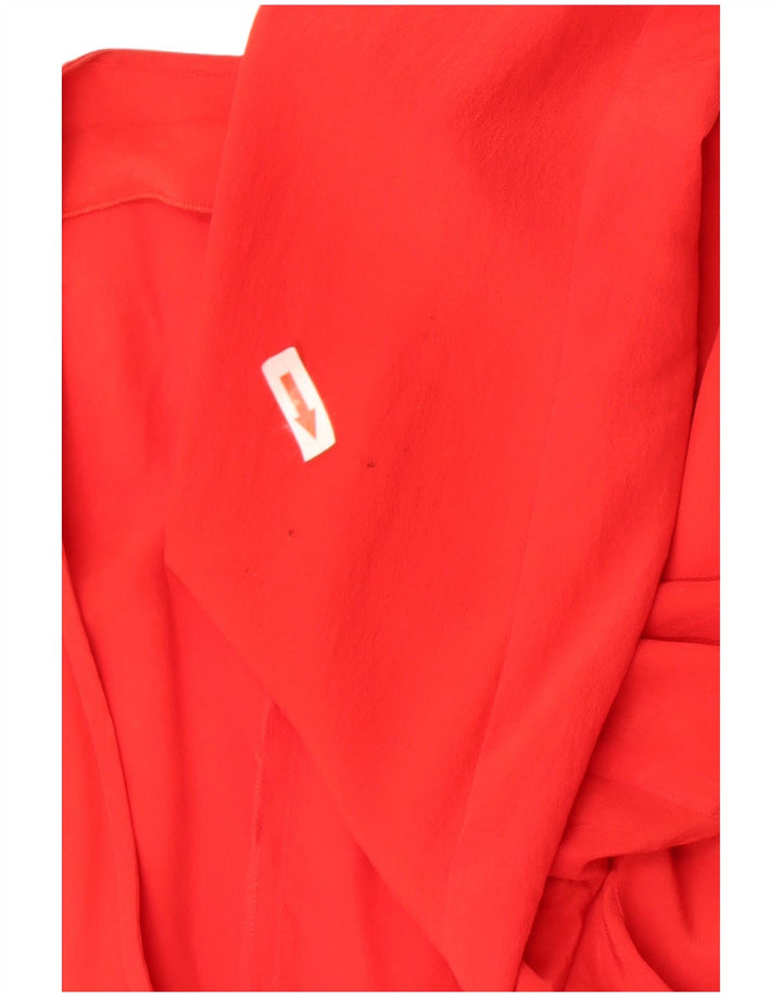 Vintage Damen 2-Knopf-Blazerjacke IT 46 Große rote Seide