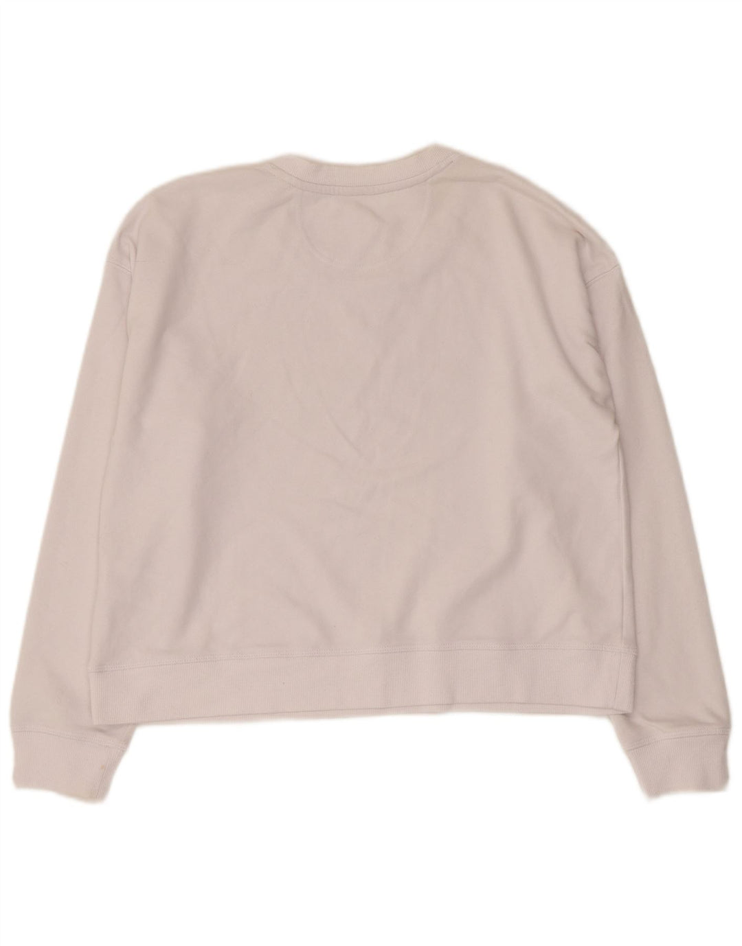 Dkny Womens Crop Graphic Sweatshirt Pullover UK 14 Mittelweiße Baumwolle
