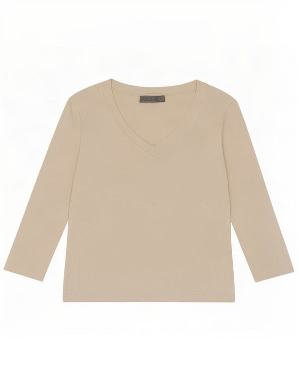 Zara Damen Crop Top 3/4 Ärmel UK 12 Mittelweiß