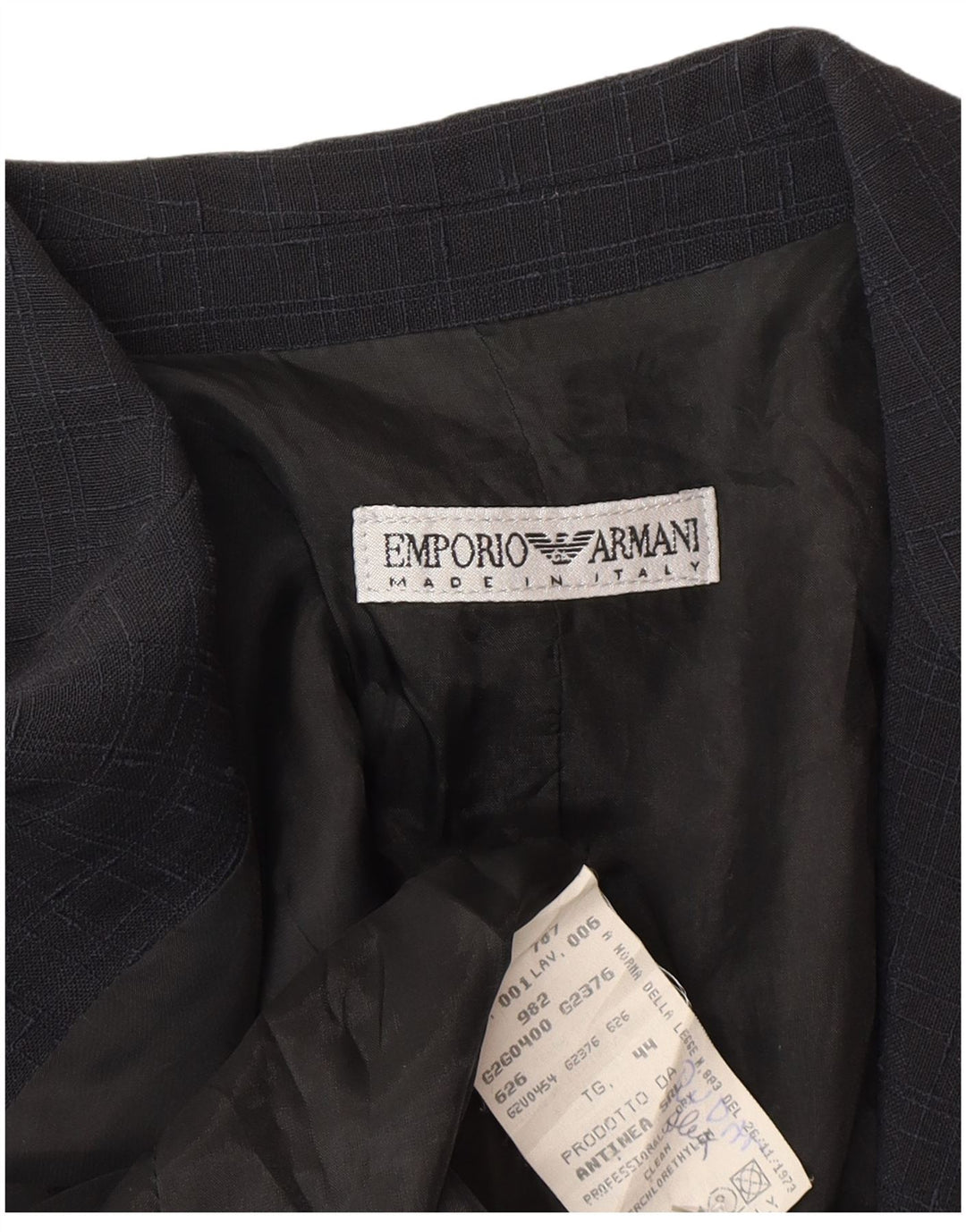 Emporio Armani Damen 1-Knopf-Blazerjacke IT 44 Medium Navy Blue Check