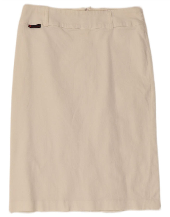 Dolce & Gabbana Damen Gerader Rock IT 42 Medium W30 Weiße Baumwolle