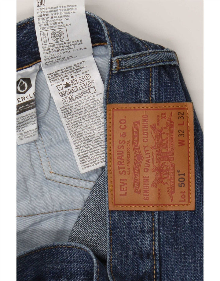 Levi's Herren 501 Straight Jeans W32 L32 Blaue Baumwolle