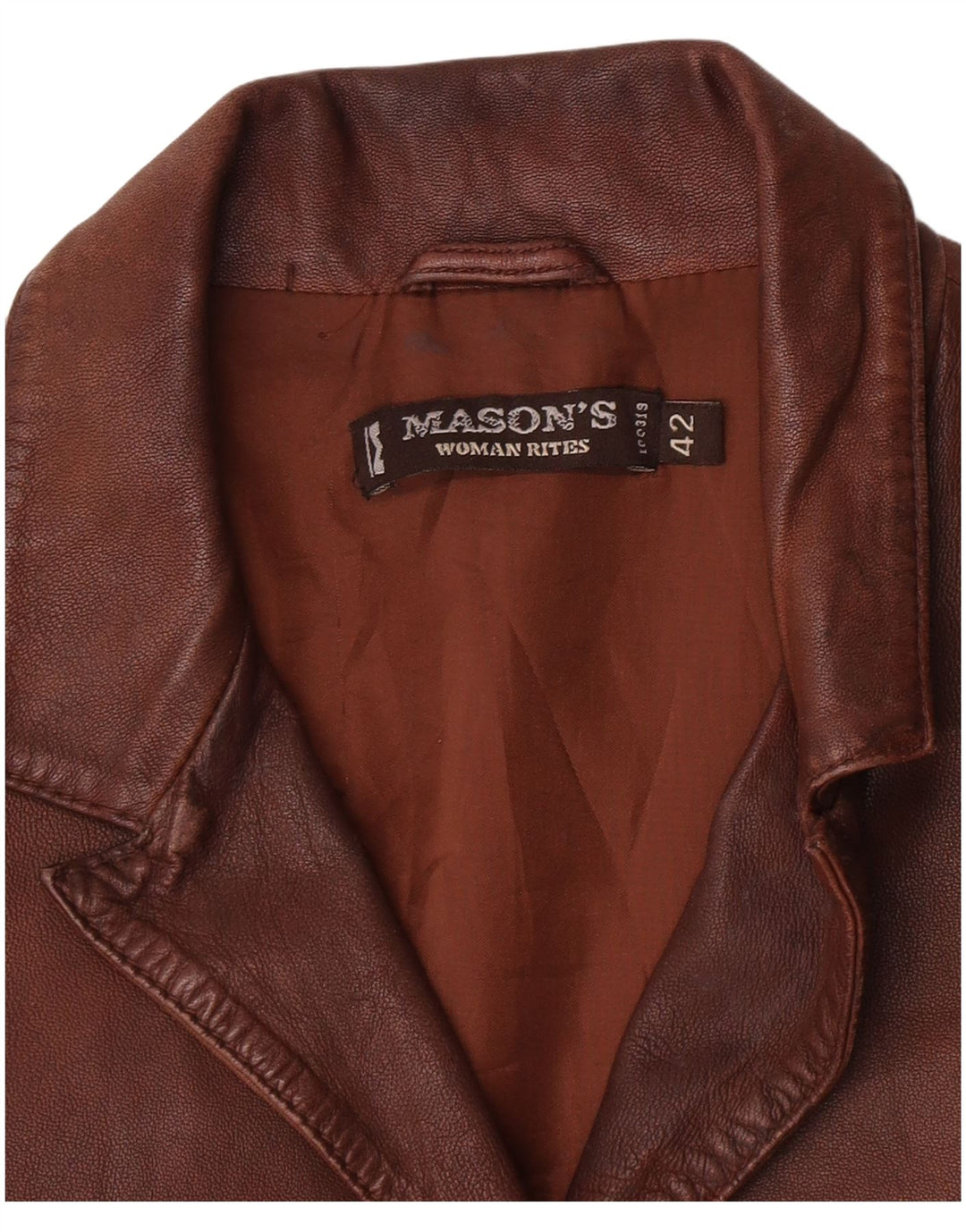 Mason's Damen-Blazerjacke aus Leder mit 3 Knöpfen IT 42 Mittelbraun