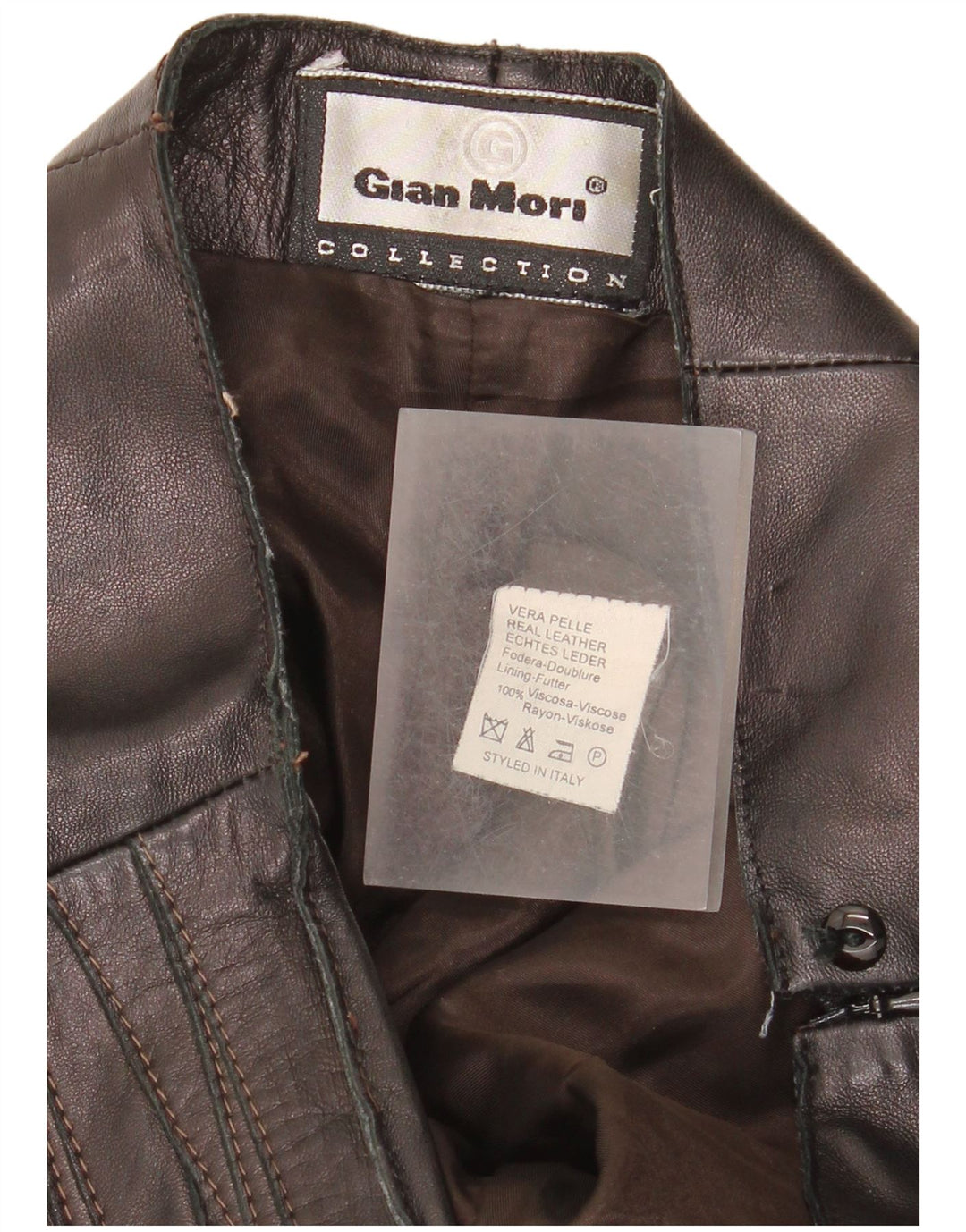 Gian Mori Damen Gerade Lederhose W30 L30 Braunes Leder
