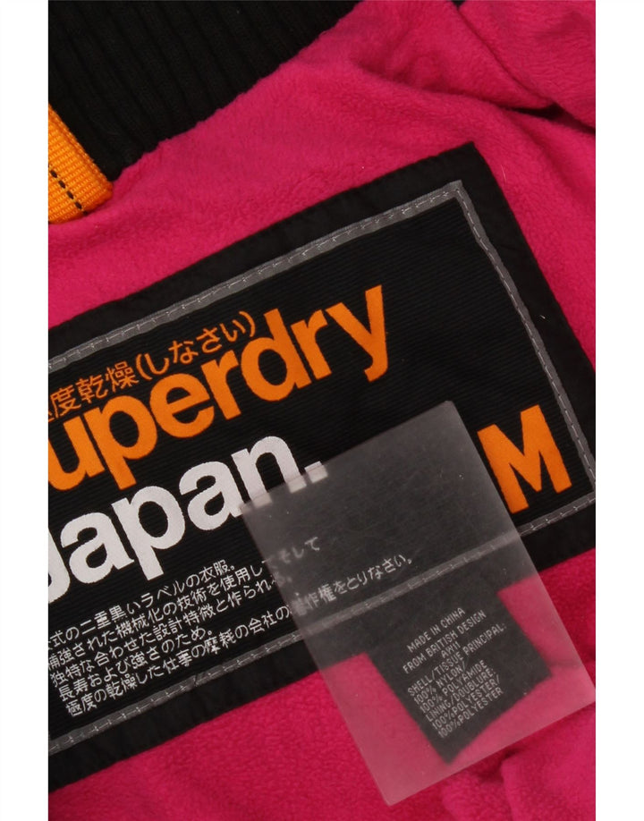 Superdry Damen-Windbreakerjacke mit Kapuze, UK 14, Mittelschwarzes Nylon