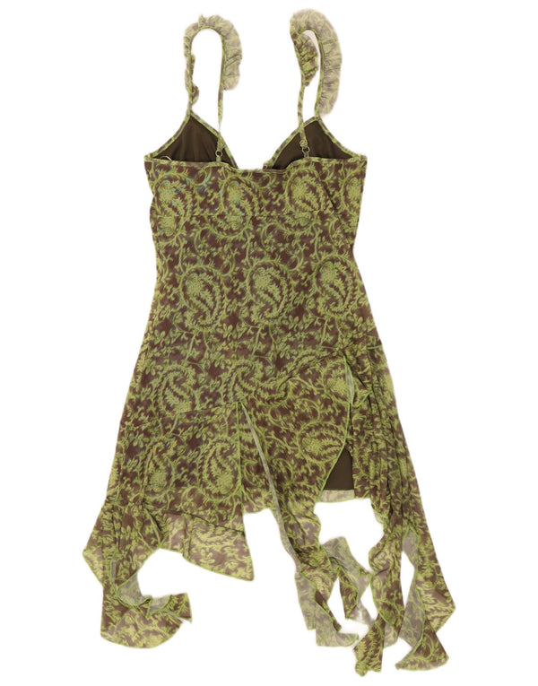 Urban Outfitters Asymmetrisches Damenkleid UK 14 Large Green Paisley