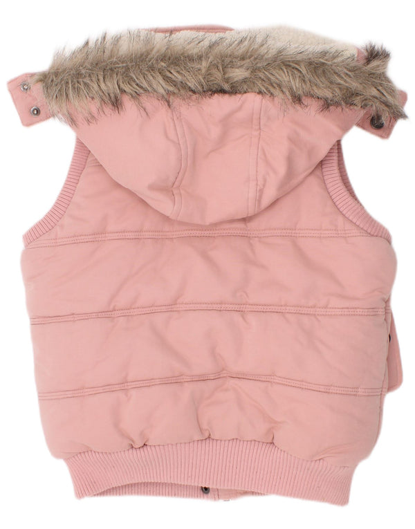 Fat Face Wattierte Weste mit Kapuze für Mädchen, 8–9 Jahre, Rosa, Polyester