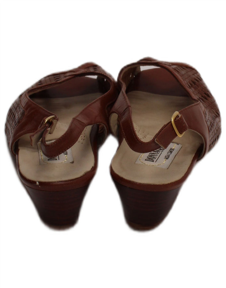 Donna Serena Damen-Ledersandalen, UK-Größe 2,5, braunes Leder