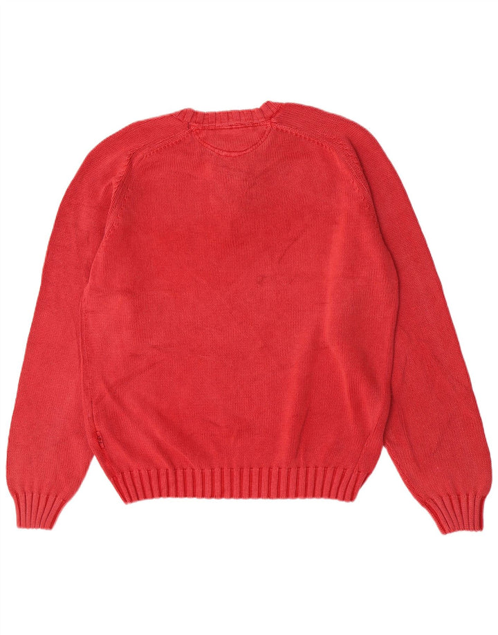 Pullover mit Rundhalsausschnitt für Herren, groß, aus roter Baumwolle