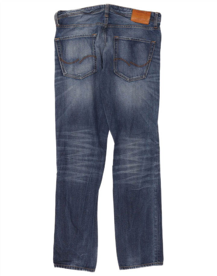 Jack & Jones Herren Mike Straight Jeans W34 L34 Blaue Baumwolle