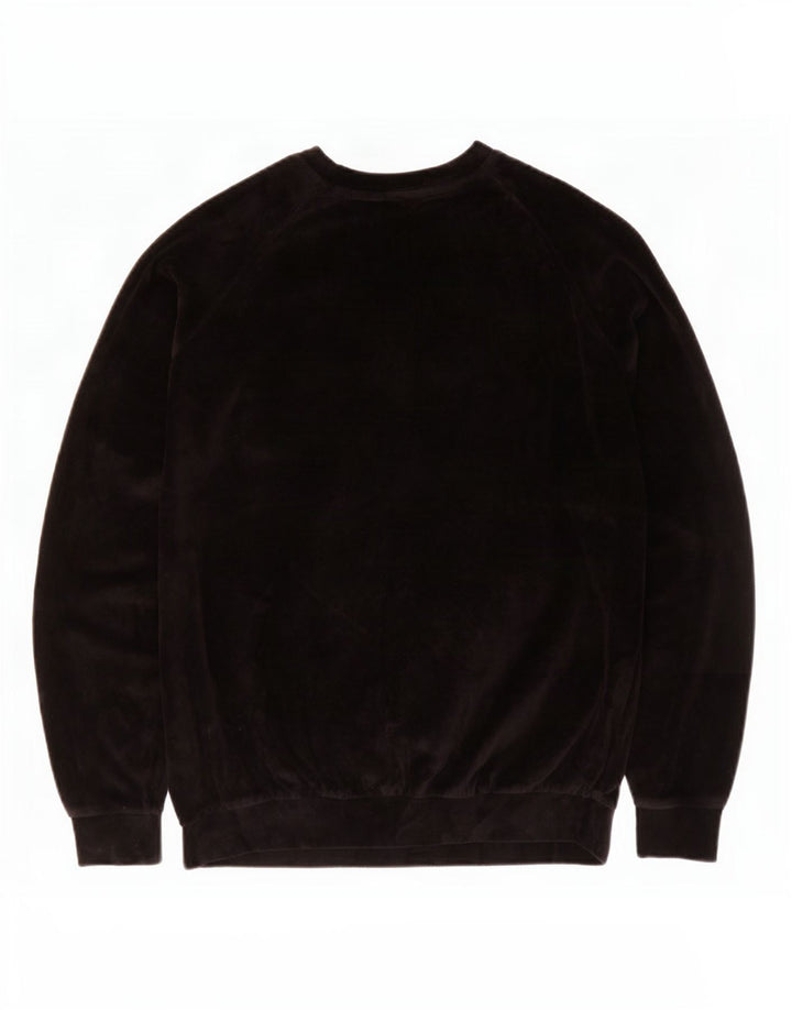 Puma Damen Grafik-Sweatshirt aus Velours, UK 12, mittelschwarz, Baumwolle