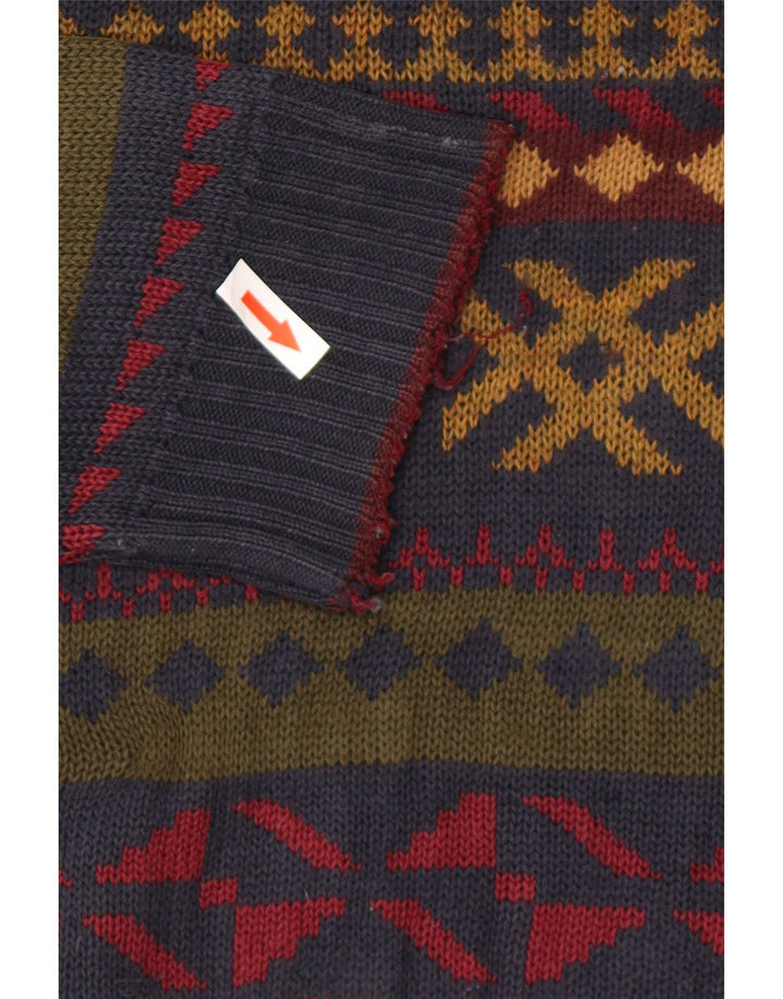 Marks & Spencer Herren-Pullover mit Rundhalsausschnitt, groß, mehrfarbig, geometrisch