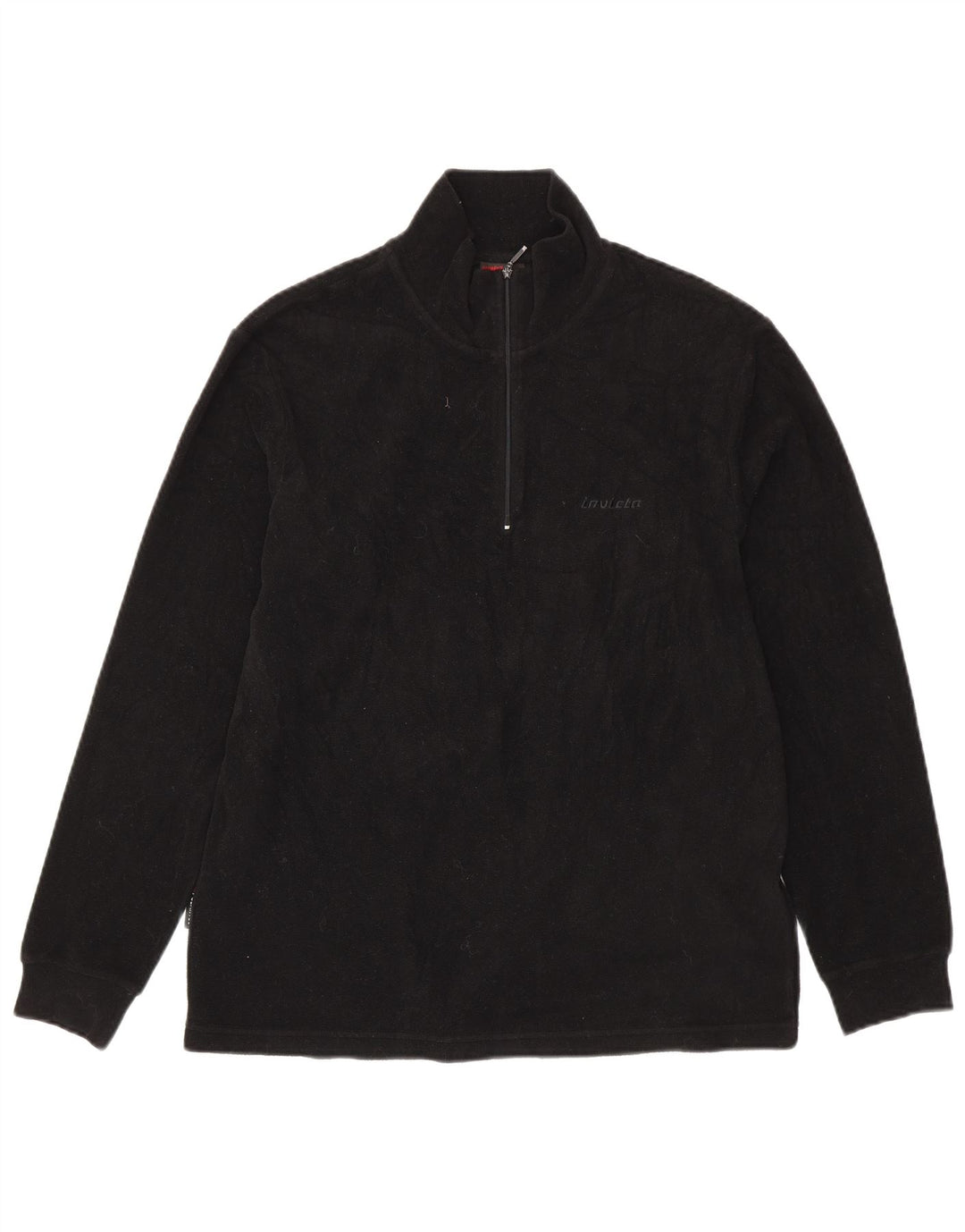 INVICTA Herren-Fleecepullover mit Reißverschluss am Hals, Größe L, Schwarz