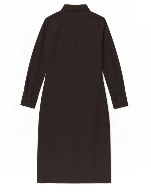 Zara Damen Langarm-Hemdkleid UK 10 Small Schwarz Polyester
