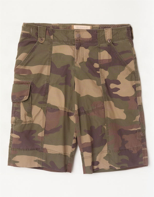 Abercrombie & Fitch Herren Cargoshorts Medium W34 Khaki Camouflage Baumwolle