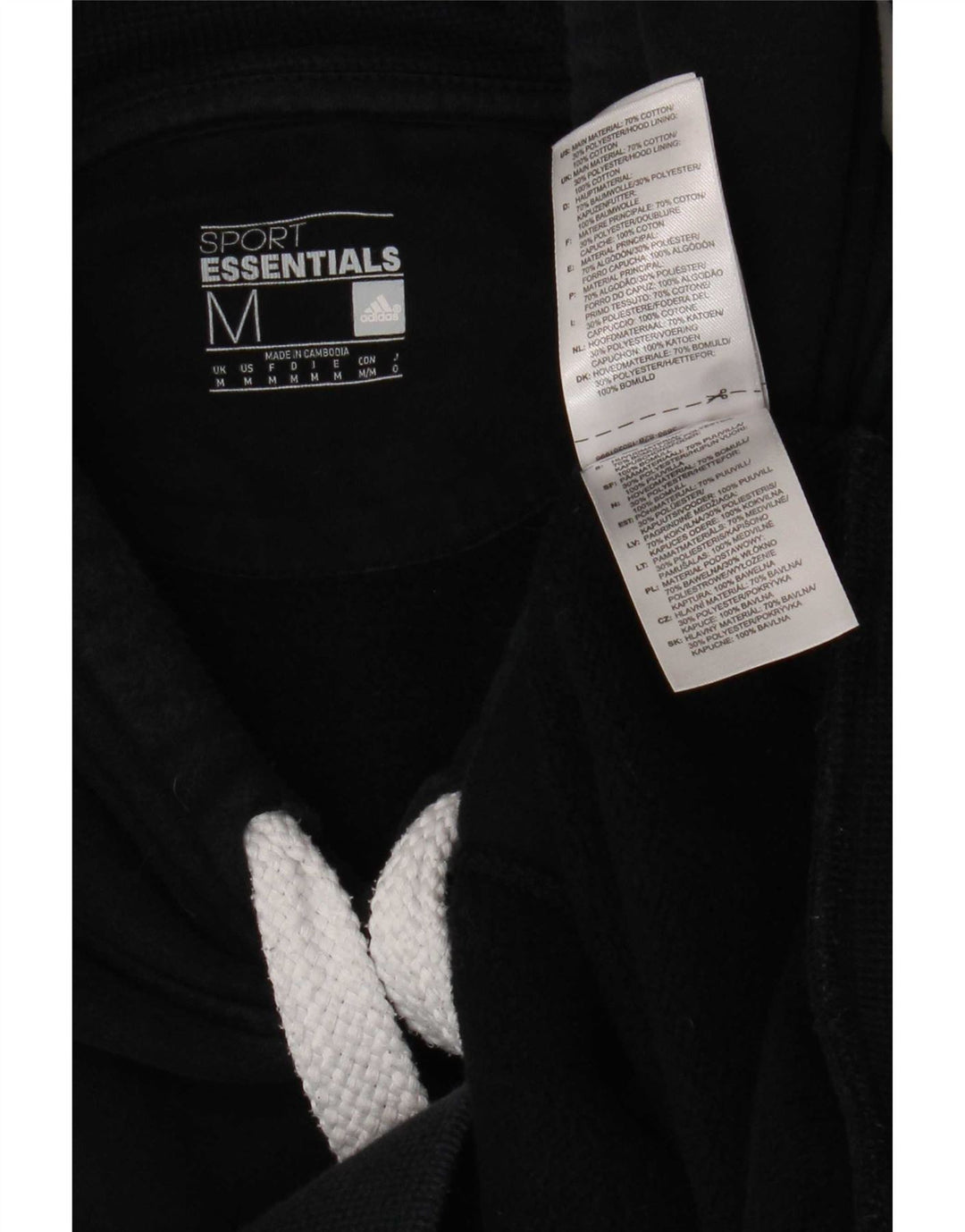 Adidas Herren Graphic Hoodie Pullover Mittelschwarze Baumwolle