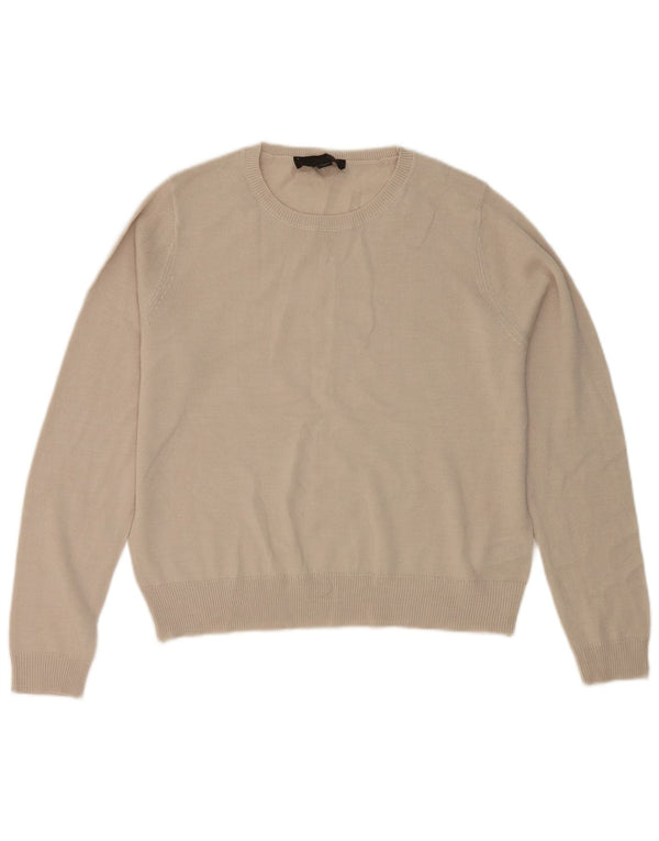 Zara Damen-Pullover mit U-Boot-Ausschnitt, UK 14, Mittelbeige, Acryl