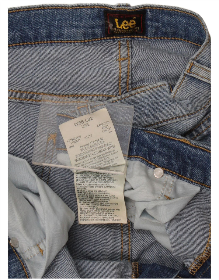 Lee Herren Luke Slim Jeans W36 L32 Blaue Baumwolle