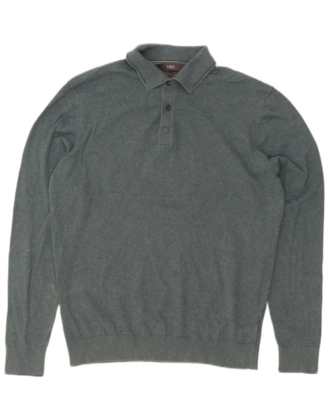 Marks & Spencer Herren Rollkragenpullover aus mittelgrüner Baumwolle