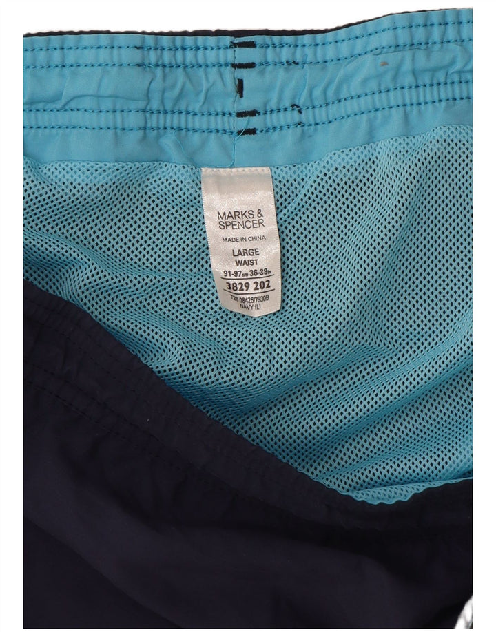 Marks & Spencer Herren-Badeshorts, Größe L, Marineblau, Polychlorid