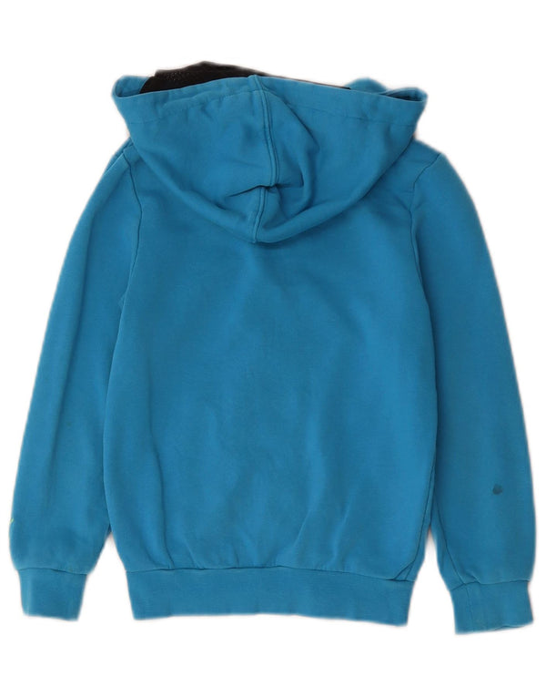 Puma Jungen Kapuzenpullover mit grafischem Reißverschluss, 5–6 Jahre, blaue Baumwolle
