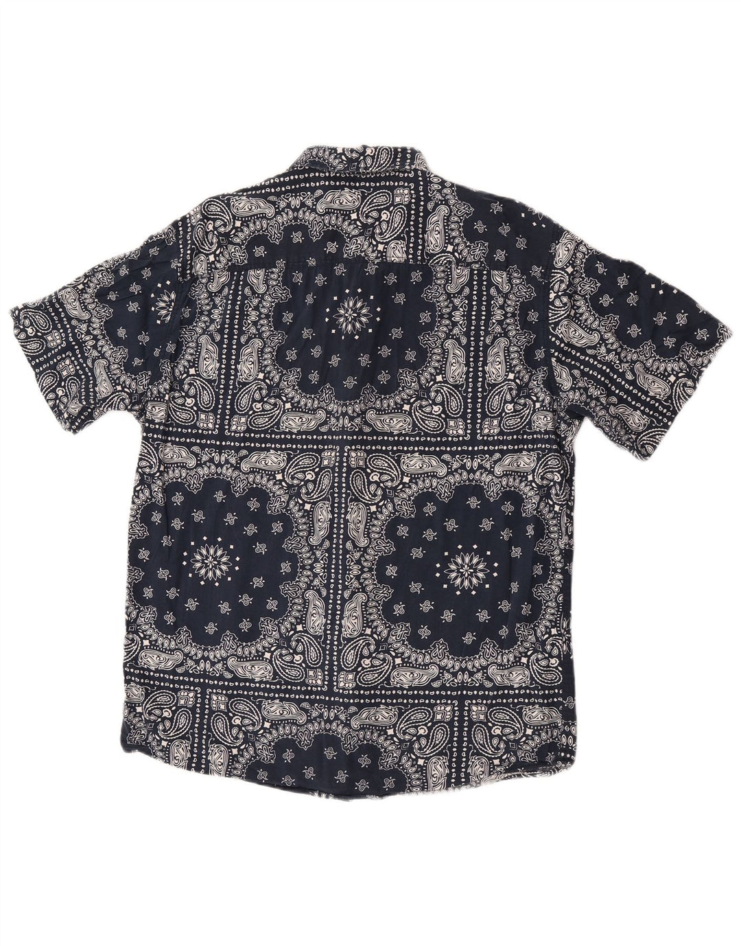 Jack & Jones Herren-Kurzarmhemd aus mittelblauer Paisley-Baumwolle