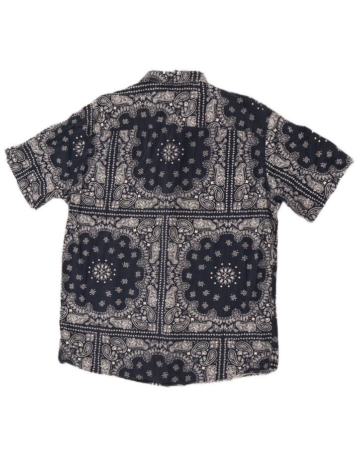 Jack & Jones Herren-Kurzarmhemd aus mittelblauer Paisley-Baumwolle