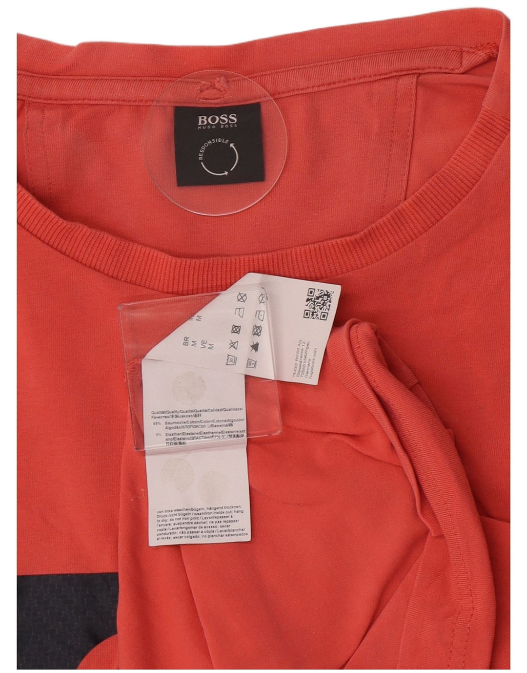 Hugo Boss Herren-T-Shirt mit Grafik, Mittelrosa, Baumwolle