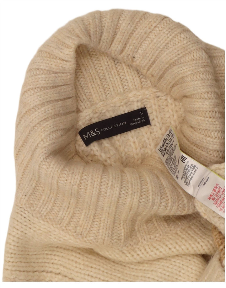 Marks & Spencer Damen-Pullover mit Rollkragen, Gr. 10, Größe S, gebrochenes Weiß
