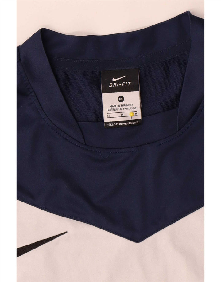 Nike Herren Dri Fit T-Shirt-Oberteil Mittelgroßes marineblaues Farbblock-Polyester