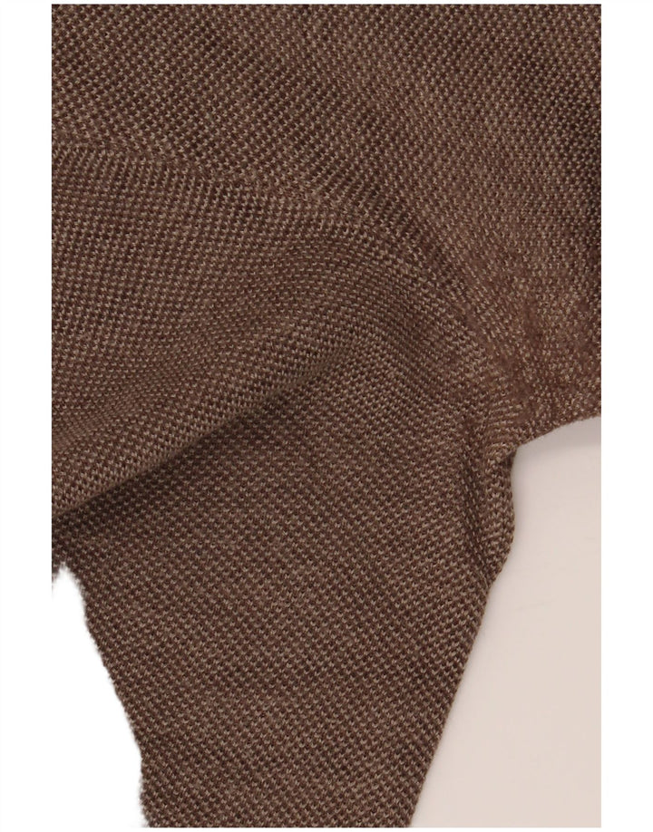 NAVIGARE Damen-Pullover mit V-Ausschnitt, UK 16, große braune Wolle