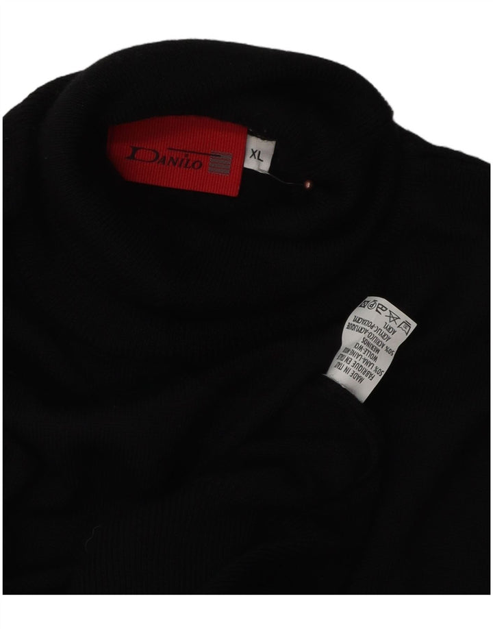 Danilo Herren-Pullover mit Rollkragen, XL, schwarze Wolle