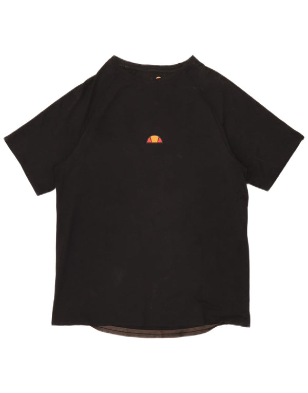 Ellesse Damen T-Shirt Top UK 16 Large Schwarz