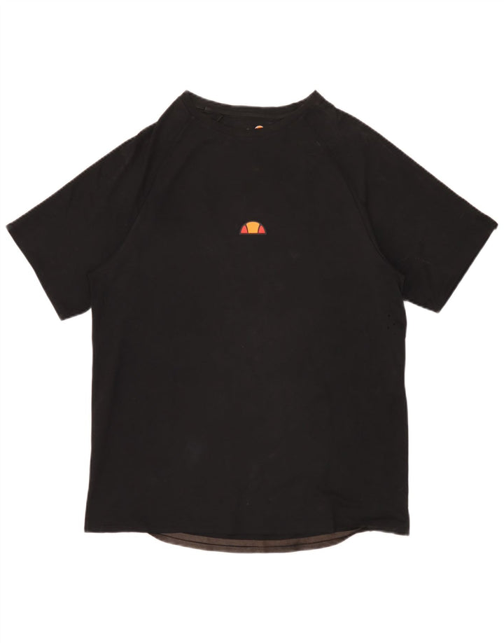 Ellesse Damen T-Shirt Top UK 16 Large Schwarz