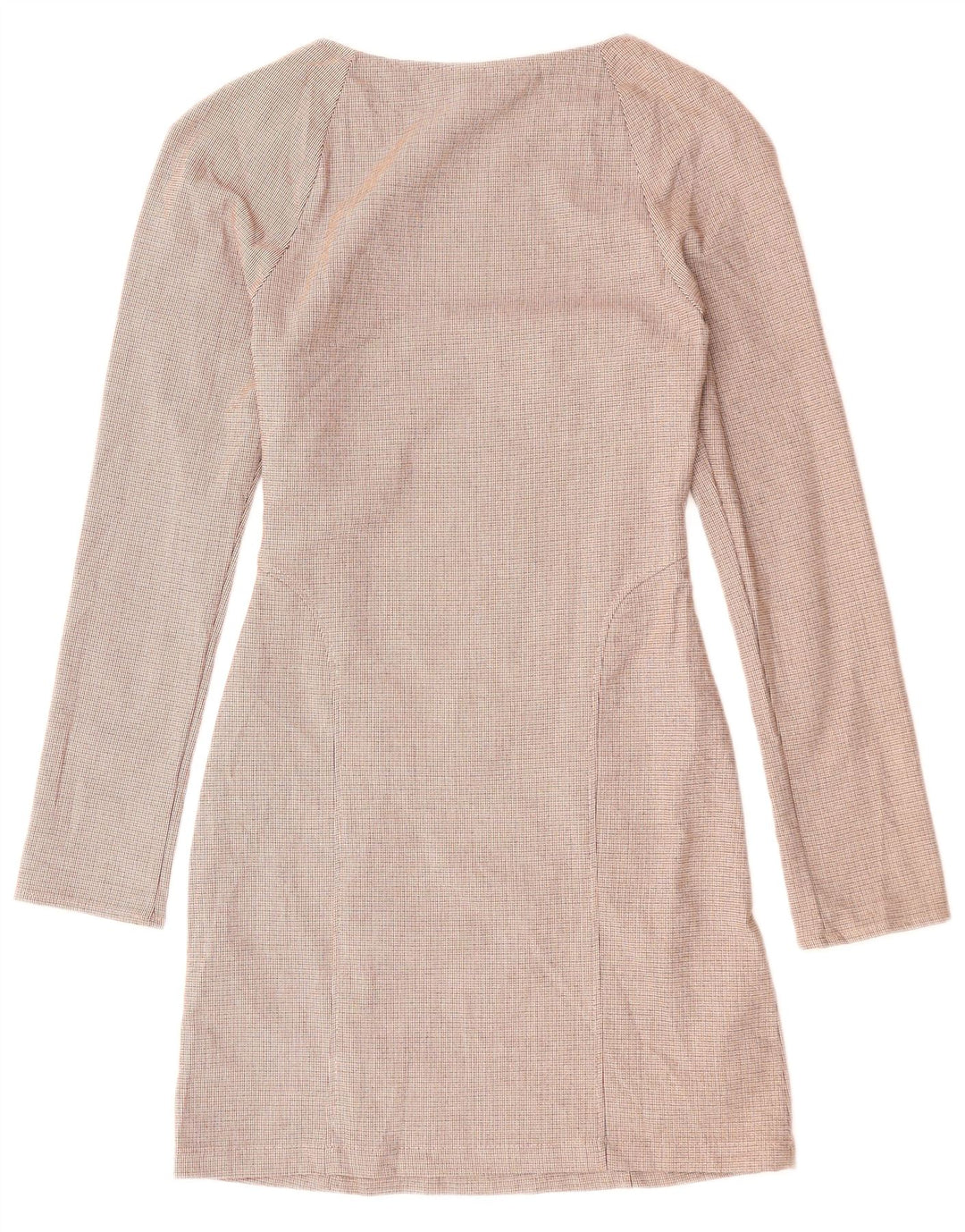 ZARA Damen Langarm-Etuikleid UK 6 XS Rot kariertes Polyester
