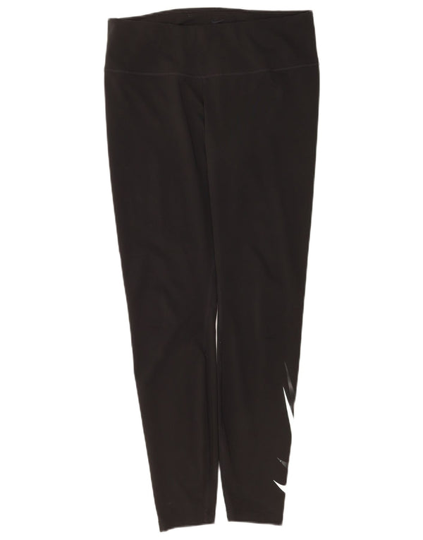 Nike Damen Dri Fit Graphic Leggings UK 16 Large Schwarz Polyester