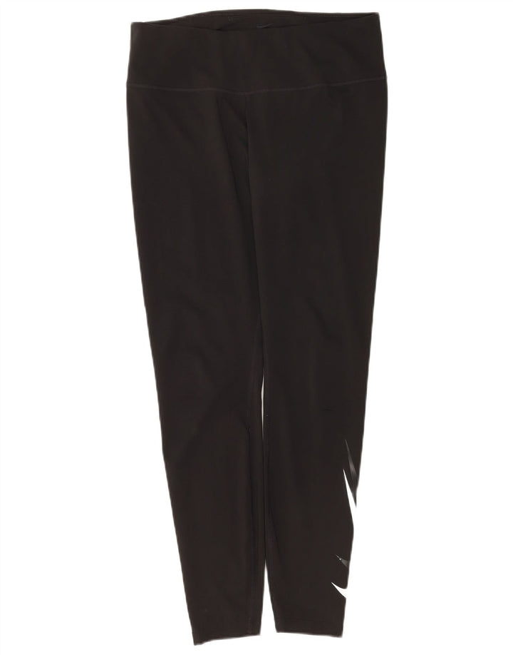 Nike Damen Dri Fit Graphic Leggings UK 16 Large Schwarz Polyester