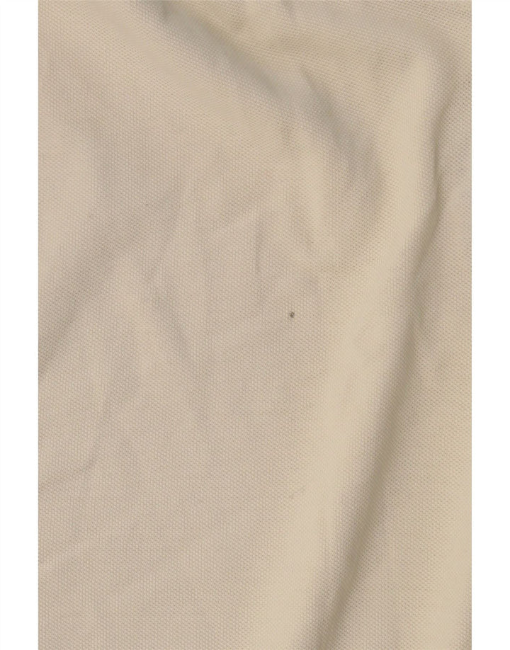 MASSIMO DUTTI Herren-Poloshirt, groß, cremefarbene Baumwolle
