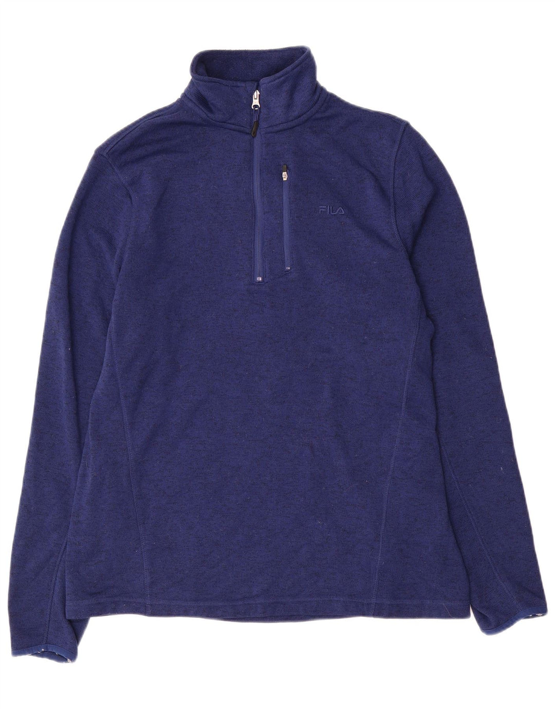 FILA Herren-Sweatshirt mit Reißverschluss am Hals, groß, marineblaues Polyester