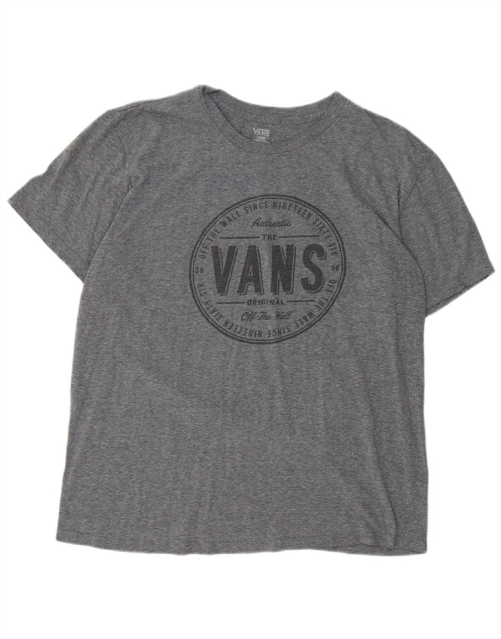 Vans Herren-T-Shirt mit Grafik, Größe L, Grau, Baumwolle