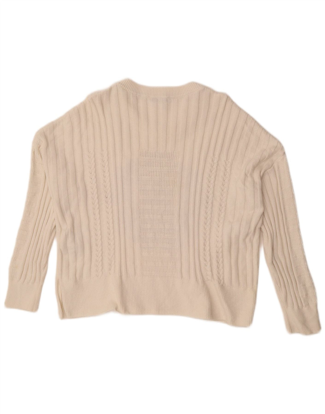 Tommy Hilfiger Damen Pullover mit grafischem Rundhalsausschnitt, UK 14, Mittelweiß