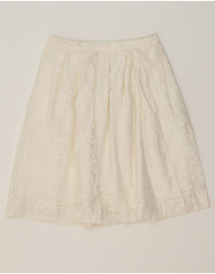 J. CREW Womens A-Line Skirt US 2 XS W30  White Floral Polyester Vintage J. Crew and Second-Hand J. Crew from Messina Hembry 