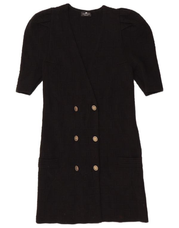Elisabetta Franchi Damen Kurzarm-Hemdkleid IT 44 Medium Schwarz