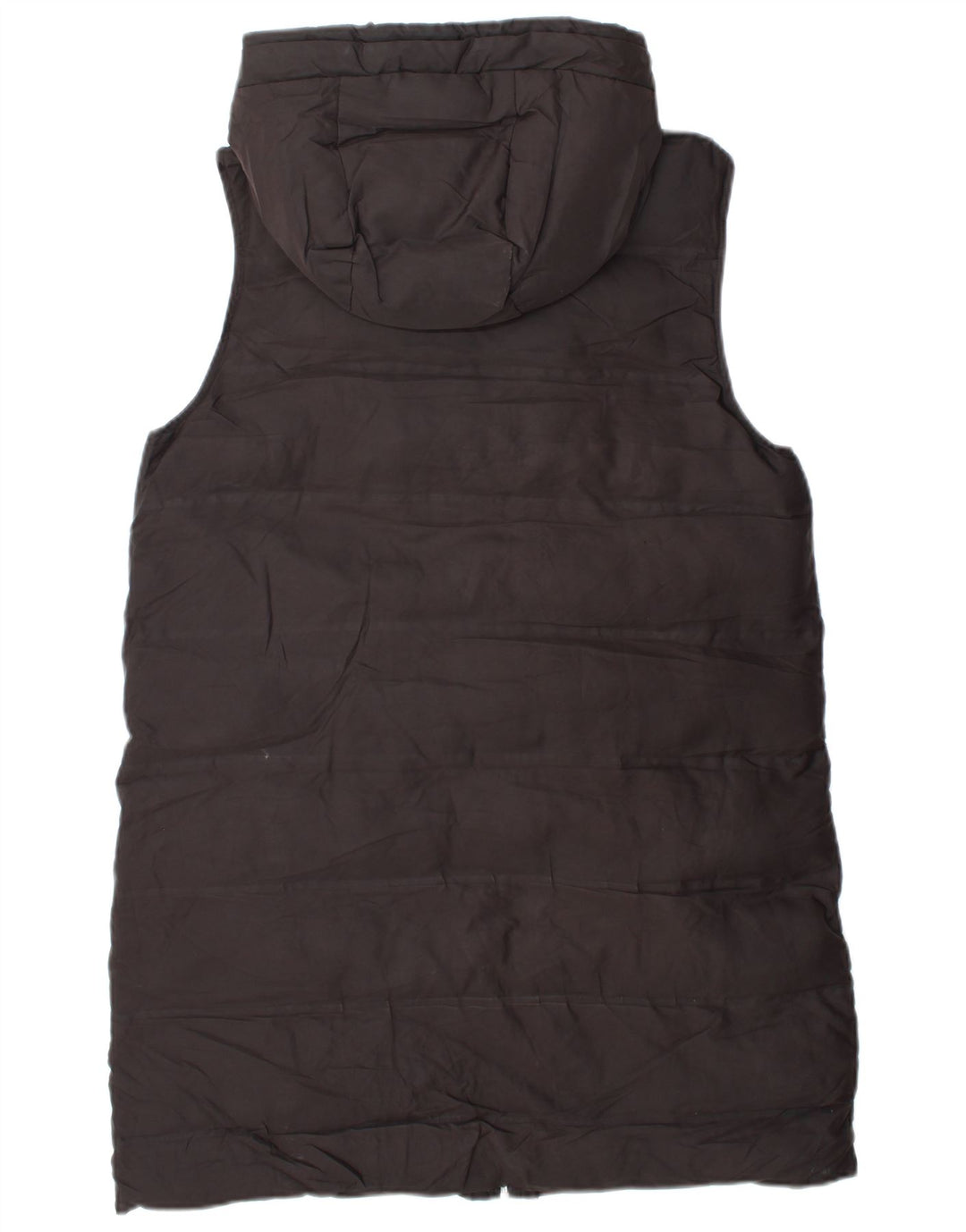 Zara Damen Longline-Weste mit Kapuze, gepolstert, UK 14, Mittelschwarz, Polyester